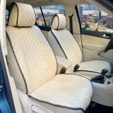 Купить Накидки для сидений Алькантара Verona Premium L передние Бежевые-Коричневый кант (Оригинал) 73472 Накидки для сидений Premium (Алькантара)