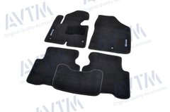 Купити Автомобільні килимки ворсові Hyundai Santa Fe 2012- Premium Чорні 33368 Килимки для Hyundai