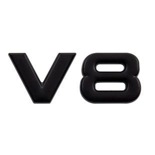 Купити Емблема напис V 8 75х32 мм Чорна роздільна на скотчі метал (Завод) 89501 Емблема напис на іномарки