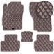 Купити Килимки в салон для Mitsubishi Outlander 2012-2020 Екошкіра Коричневий 5 шт (Rombus) 70834 Килимки для Mitsubishi