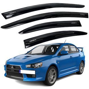 Купить Дефлекторы окон ветровики Acrylic для Mitsubishi Lancer X 2007- Гибкие 44600 Дефлекторы окон Mitsubishi