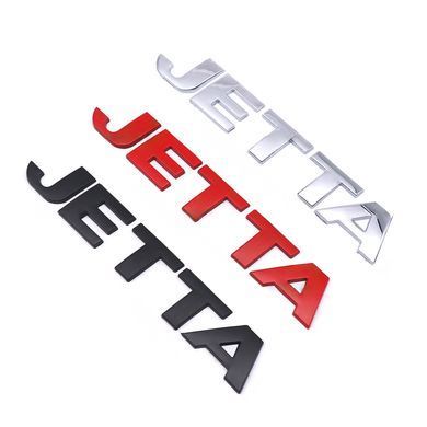 Купити Емблема напис JETTA Пластик 132Х22 мм Хром на скотчі (Завод) 89022 Емблема напис на іномарки
