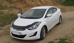 Купити Дефлектор капоту мухобійка для Hyundai Elantra 2011- /довгий 7036 Дефлектори капота Hyundai