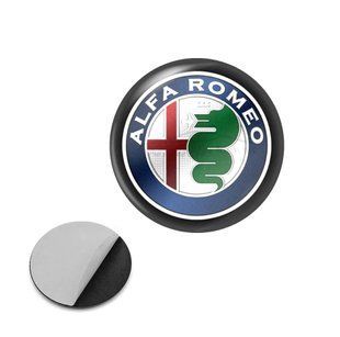 Купити Наклейка з логотипом ALFA ROMEO для авто та ключів d=13мм Пвх-пластик об&rsquo;ємна 90580 Наклейки на автомобіль
