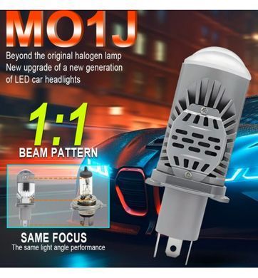 Купити LED лампи автомобільні H4 12V 80/100w 9000/11000Lm 6000K 3570+3570 Chips (Лінзовані D35 мм З Оманкою Canbus) M01P 101881 LED Лампи PRO Лінзовані