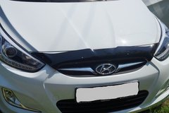 Купить Дефлектор капота мухобойка для Hyundai Accent/Solaris 2010-2014 короткая 568 Дефлекторы капота Hyundai