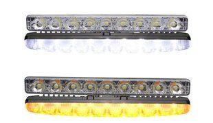 Купить Дневные ходовые огни ДХО 254x24x42 мм / 1W*9SMD / Линза с бегущим повортом Х-09-2 / корпус метал / Белые 2 шт 8972 Дневные Ходовые Огни (ДХО)
