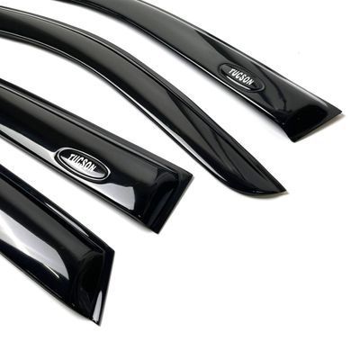 Купить Дефлекторы окон ветровики Acrylic для Hyundai Tucson (JM) 2004-2010 Гибкие 44603 Дефлекторы окон Hyundai