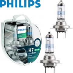 Купити Автолампа галогенна Philips +150% X-treme Vision Pro H7 12V 55W 3400K 2 шт (12972XVPS2) 38415 Галогенові лампи Philips