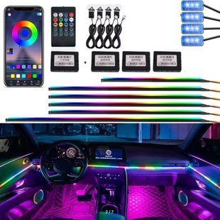 Купить LED Подсветка Салона неоновая RGB Ambient light 12V Bluetooth (Набор 14 в 1) 91113 Подсветки - Стопы внутрисалонные