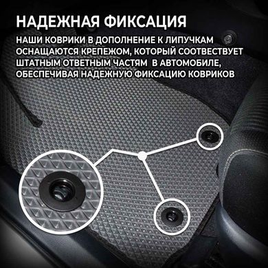 Купити Килимки у салон EVA для Mazda 3 I 2003-2009 SD/HB з підп'ятником Чорні-Сірий кант 5 шт 66430 Килимки для Mazda