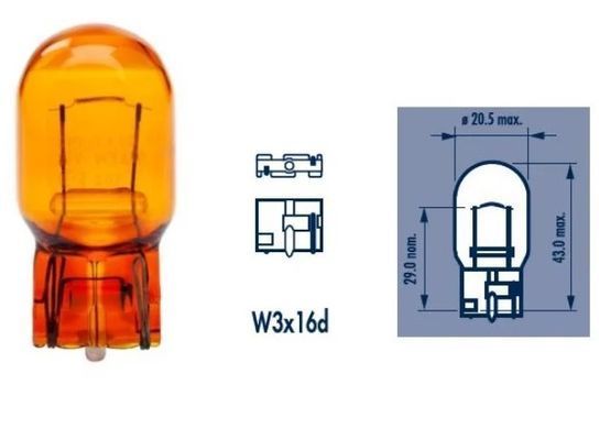 Купить Автолампа Одноконтактная бесцокольная Narva WY21W 12V 21W AMBER NR 1 шт (17629CP) 62793 Автолампы габаритные - Подсветка салона - Приборов