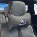 Купити Подушка на підголівник з логотипом Volkswagen Екошкіра 3D Кольоровий лого Чорна-Сірий кант 1 шт 91564 Подушки на підголовник - під шию