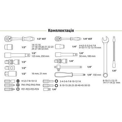Купить Универсальный набор инструмента Alloid 1/4" & 1/2" 82 шт 86193 Наборы инструментов