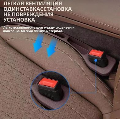 Купить Уплотнение вставки между сидением и консолью тоннелем авто Универсальная Комплект 2 шт Бежевые 89900 Органайзеры накидки защитные