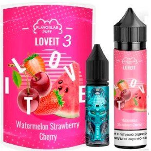 Купити Piдина Самозаміс Flavorlab Love IT 60ml 3мг (органіка) Кавун Полуниця Вишня Арбуз Клубника Вишня 79815 Рідини FL