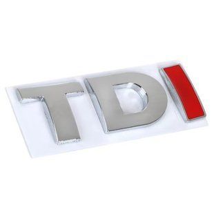 Купити Емблема напис TDI червоний скотч 77 x 26 мм (Golf) 22192 Емблема напис на іномарки
