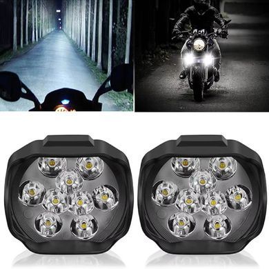 Купити Додаткова LED фара 12V 78x63x70 мм 1Wx12 9 Led Далеке світло (JP016) 81709 LED Фари Пластиковий корпус