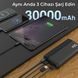 Купити Power Bank Портативний Акумулятор Bix 30000 mAh 3x USB 22,5 Вт Чорний (PB302) 44735 Портативні зарядні пристрої Power Bank (Повербанк) - 6 фото из 6