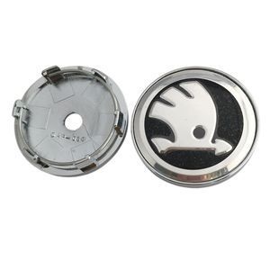 Купить Колпак колеса Skoda хром черный 60 мм пластик 1 шт OEM 4B0601170 (колпачок, заглушка диска) 94786 Колпачки на титаны