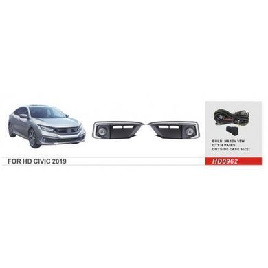 Купити Протитуманні фари Honda Civic 5D 2019- H8 12V 35W з проводкою Комплект (HD-0962) 81270 Протитуманні фари модельні Іномарка