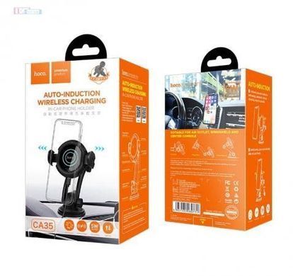 Купить Автодержатель с беспроводной зарядкой HOCO CA35 PLUS+ф-я PowerBank+сенсорный захват 24662 Автодержатель с беспроводной зарядкой и автозахватом
