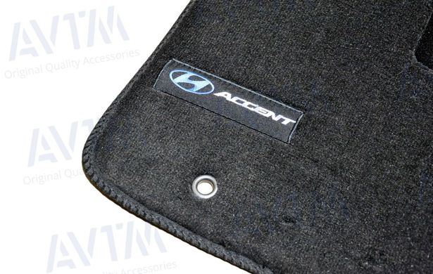 Купити Автомобільні килимки ворсові Hyundai Accent Solaris 2011- Premium Чорні 33371 Килимки для Hyundai