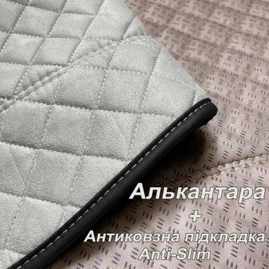 Купити Накидка для сидіння Алькантара Verona Premium L Сіра 1 шт (Оригінал) 86541 Накидки для сидінь Premium (Алькантара)
