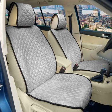 Купити Накидка для сидіння Алькантара Verona Premium L Сіра 1 шт (Оригінал) 86541 Накидки для сидінь Premium (Алькантара)