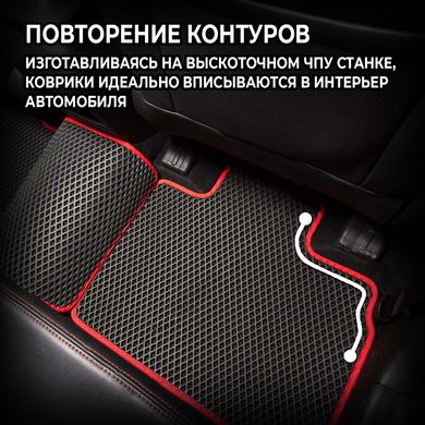 Купить Коврики в салон EVA для Hyundai Sonata (LF) 2016-2021 USA Korea (Металлический подпятник) Черные-Черный кант 5 шт 63043 Коврики для Hyundai
