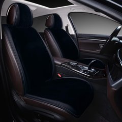 Купити Накидки для передніх сидінь хутряні ShopForCars Mutton Чорні 2 шт 39415 Накидки для сидінь Premium (Алькантара)