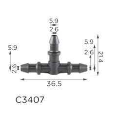 Купити З'єднувач пластиковий трійник d5.7 (C3407) 73712 З'єднувачі