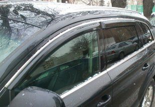 Купити Дефлектори вікон вітровики для Audi Q7 2006-2015 Хром молдинг 36142 Дефлектори вікон Audi