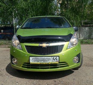 Купити Дефлектор капоту мухобійка Chevrolet Spark хечбек 2010 Темний 2591 Дефлектори капота Chevrolet