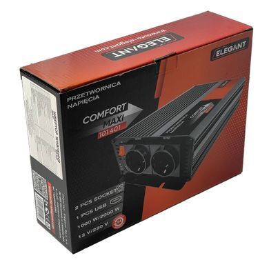 Купить Преобразователь напряжения Elegant 12V - 220V 1000W-2000W С Розетками 1 USB Клемы (EL 101 401) 58234 Преобразователи напряжения инверторы - Зарядные АКБ