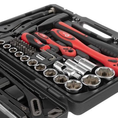 Купить Набор инструментов профессиональный 1/2" & 1/4" 72 ед., Cr-V INTERTOOL ET-6073 77913 Наборы инструментов