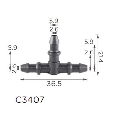 Купить Соединитель пластиковый тройник d5.7 (C3407) 73712 Соединители