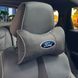Купити Подушка на підголівник з логотипом Ford Екошкіра 3D Кольоровий лого Сірі-Сірий кант 1 шт 91731 Подушки на підголовник - під шию