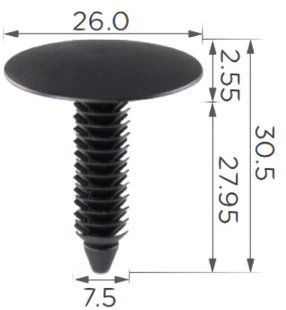 Купити Кліпса для обшивки капоту салону крило VW, Skoda, Seat, Audi, Renault, Jeep, Ford, Chrysler (C1820) 74162 Фіксатор типу цвях