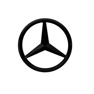 Купить Эмблема крышки двигателя Mercedes-Benz черная 70 мм пластик (на скотче) 94737 Эмблемы на иномарки
