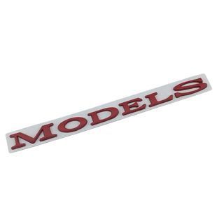 Купити Емблема напис Model S для Tesla Червона 195х18мм пластик (на скотчі) 90315 Емблема напис на іномарки