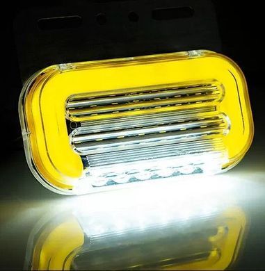 Купити Габаритний вогонь LED для вантажівки 12/24В 110х40 см Функція повороту / Підсвічування номера Жовтий 1 шт 100338 Габаритні вогні