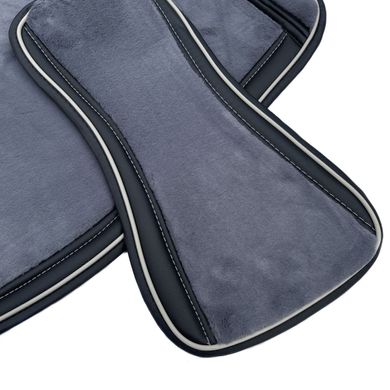 Купити Накидки для передніх сидінь хутряні ShopForCars Mutton Сірі 2 шт 39416 Накидки для сидінь Premium (Алькантара)