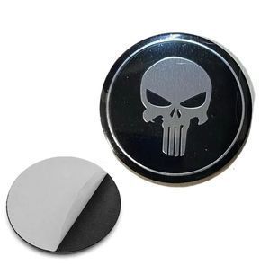 Купити Наклейка з логотипом Skull для автоключів d=15 мм Пластикова об'ємна (Завод) 89383 Наклейки на автомобіль