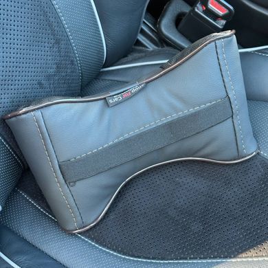 Купити Подушка на підголівник з логотипом Ford Екошкіра 3D Кольоровий лого Чорна-Коричневий кант 1 шт 91733 Подушки на підголовник - під шию