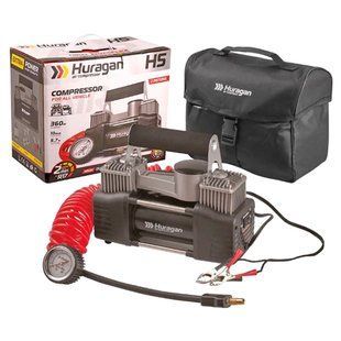 Купить Компрессор автомобильный Huragan 12v 360вт 85л 10атм 10А шланг 5,7м С Дефлятором (H5) 81421 Электрические автомобильные компрессоры