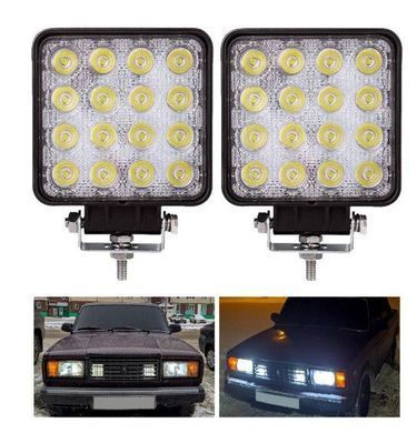 Купить Дополнительная LED фара 48W (3W*16) 10-30V 110x110x45 mm Дальний (29-48W) IP68 1 шт 8493 Дополнительные LЕD фары