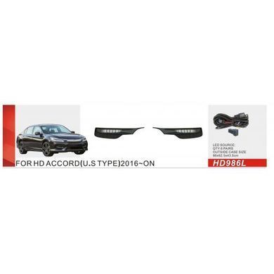 Купити LED Протитуманні фари для Honda Accord 2016-2017 S TYPE з проводкою Комплект (HD-986L) 81275 Протитуманні фари модельні Іномарка