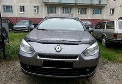 Купить Дефлектор капота мухобойка Renault Fluence 09- седан Темный 842 Дефлекторы капота Renault