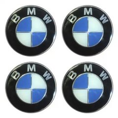 Купити Наклейки на колпаки BMW (90мм) чорно-синя 4 шт 23058 Наклейки на ковпаки